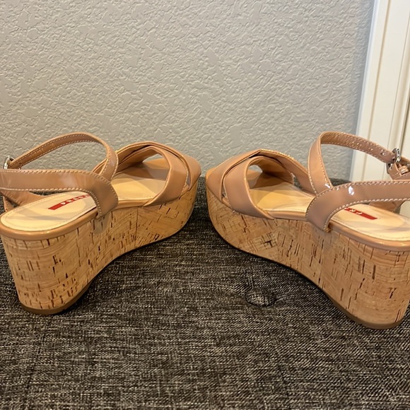 Prada. 36. Neutrals wedge platform cork sandals. Never worn! - Picture 7 of 8